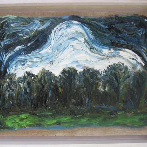 Billy Childish - White Clouds, oil on canvas