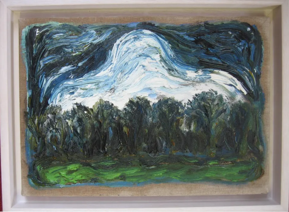 Billy Childish - White Clouds, oil on canvas
