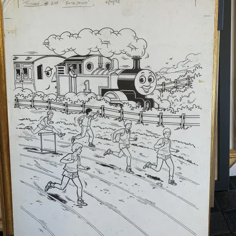 Thomas The Tank Engine & Friends Original Artwork, Signed By Timothy Marwood Full Page