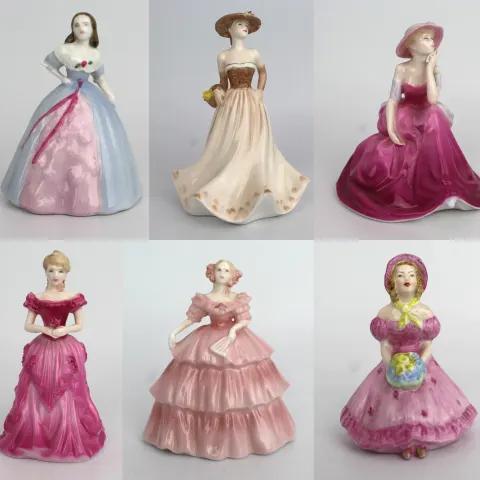 Collection of 6 Miniature Coalport Figurines
