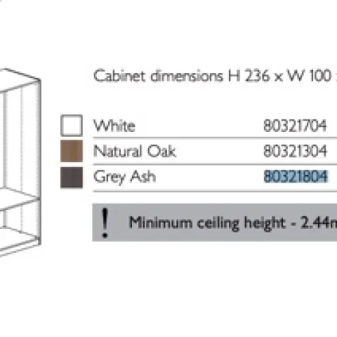 John Lewis Mix It Double Grey Ash Wardrobe Carcass RRP £75