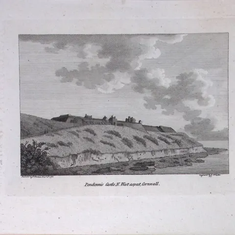 Cornwall Pendennis Castle Francis Grose Rare 240 Years-Old Copper Engraving-4