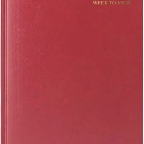 70 x Premium Quality A5 Week to View Red Diary 2022 Front Padded and Gilt Edge