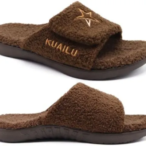 8 x Mens House Slippers Adjustable Winter Warm Open Toe Slider RRP £25.99 ea L3
