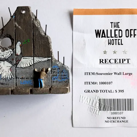 Banksy (Attributed) 'Lony Live Palestina' Wall Section Sculpture w/Receipt (#0537)