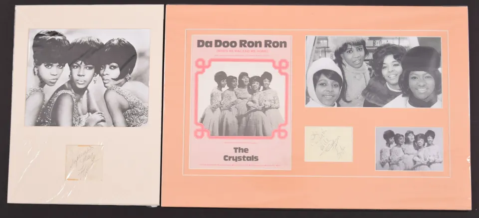 THE CRYSTALS & THE SUPREMES original signature presentation