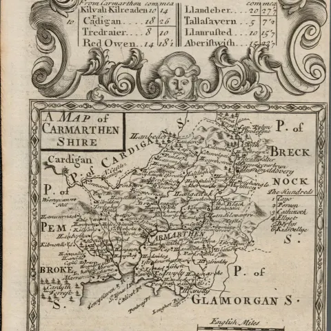 Britannia Depicta E Bowen c1730 Map Buxton, Derby Frodsham Dunham.