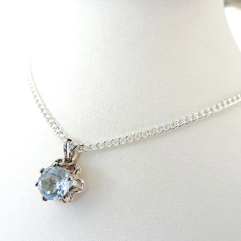925 Silver Topaz Pendant Necklace