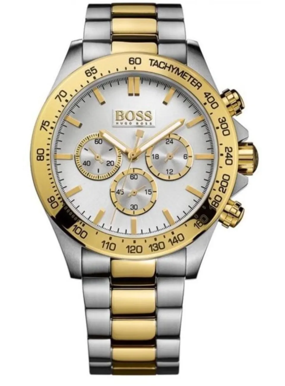 Hugo Boss 1512960 Men's Ikon Two Tone Gold & Silver Bracelet Chronograph Watch