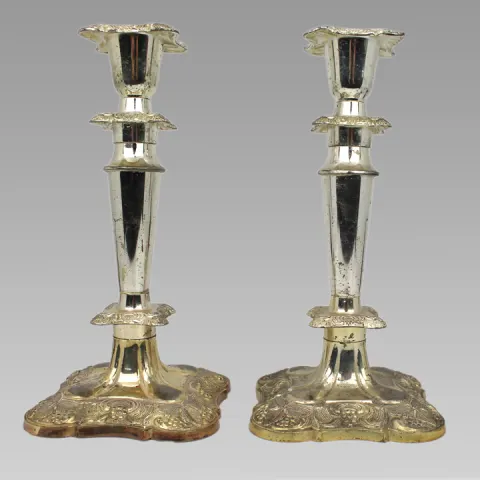 Pair of Vintage Silver Plated Candlesticks