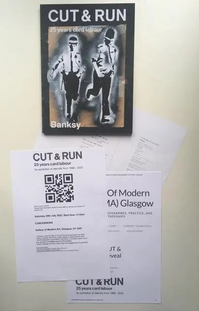 Banksy (b.1974) Authorised ‘CUT & RUN' Posters 2, Exhibition Book form Glasgow Exhibition,  2023