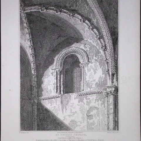 St Peters Church Oxford 190 Years-Old Rare John Britton Antique Steel Engraving-95