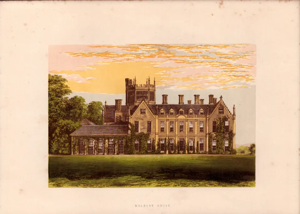 Melbury House Durham Gilt-Edge Coloured Antique Book Plate.