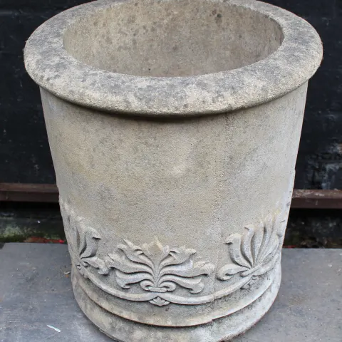 Cylindrical Concrete Stone Planter