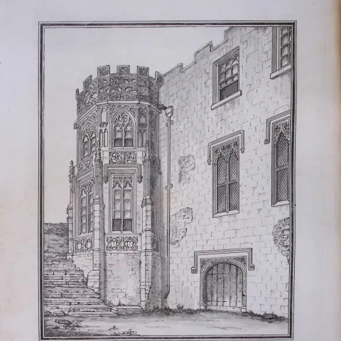 Cornwall Fowey Place House Rare 211 Year-Old Antique Copper Plate Etching By S Lyons