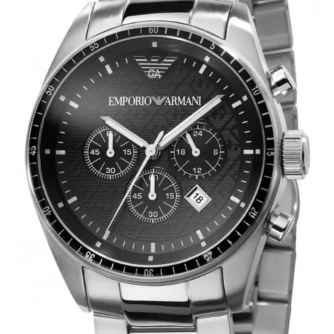 Emporio Armani AR0585 Men's Classic Silver Bracelet Chronograph Watch