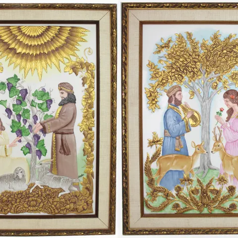 Pair of Framed Boehm Porcelain Plaques
