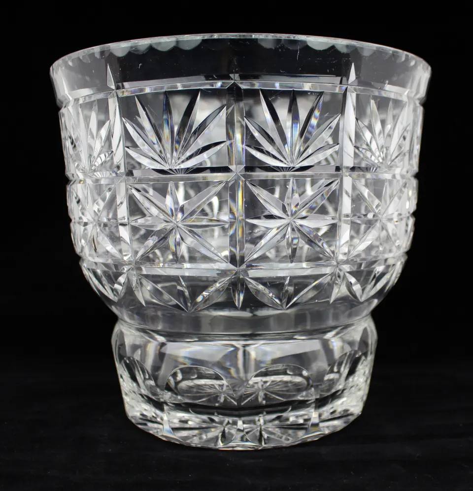 Large Vintage Hand-Cut Crystal Bowl