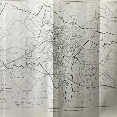 Antique 139 Years-Old Scarce Map Cheltenham 1885 Boundary Changes.