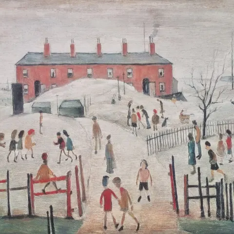 Limited Edition L.S. Lowry "The Schoolyard" One of Only 65 Published