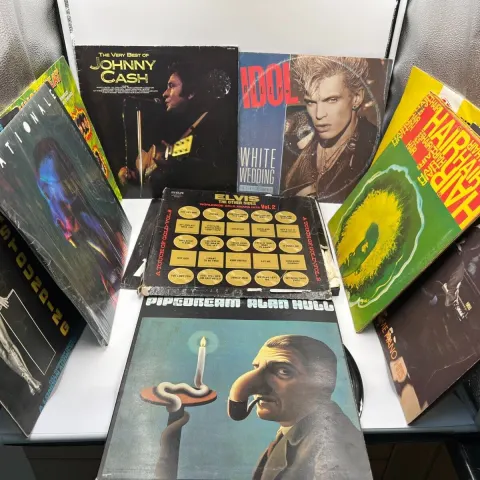 Vinyl LP Records Job Lot over 10 Elvis The other side Jonny Cash Billy Idol Alan
