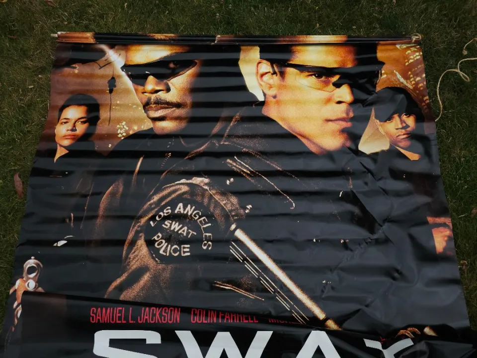 S.W.A.T Original UK Cinema Vinyl Advance Banner Colin Farrell Samuel L Jackson