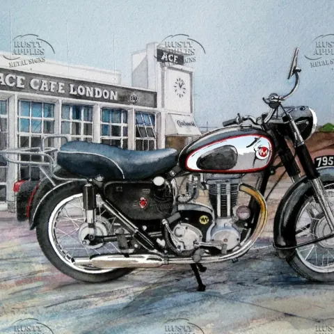Matchless G3 The Ace Cafe Iconic British Motorbike Metal Wall Art