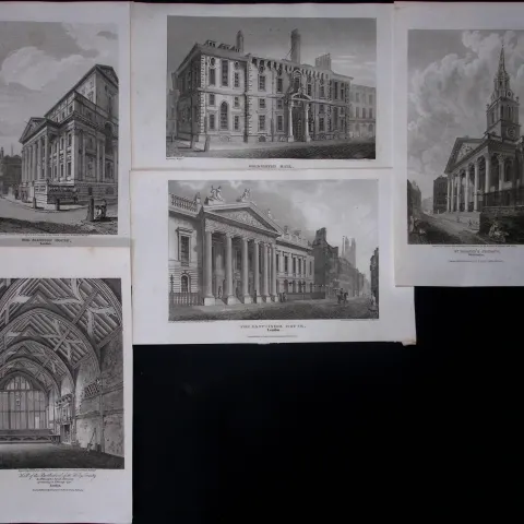 London & Middlesex  Job-Lot Antique 210 Years-Old Georgian Steel-Engravings-3.