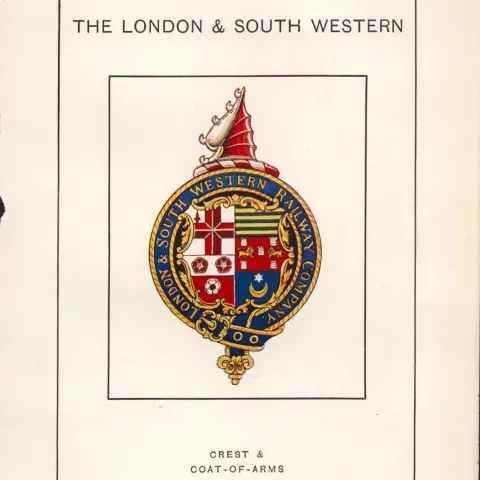 London & South Western Crest & Coat of Arms Antique Book Plate.