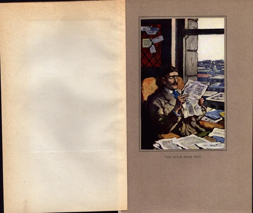 “The Exile from Erin” Antique 109 Years Old Jack B Yeats  Illustrated Colour Book Plate