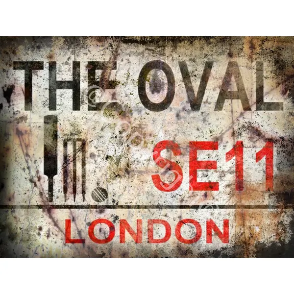 The Oval The Home Of Cricket Iconic London Street Sign  Extra Large Nostalgic Metal Wall Art