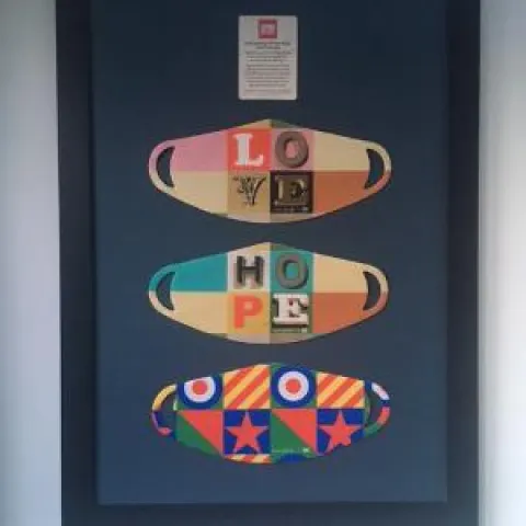Sir Peter Blake (b 1932 ) Love, Hope, Britain, Comic Relief Face Mask, Limited Edition, Signed, 2020
