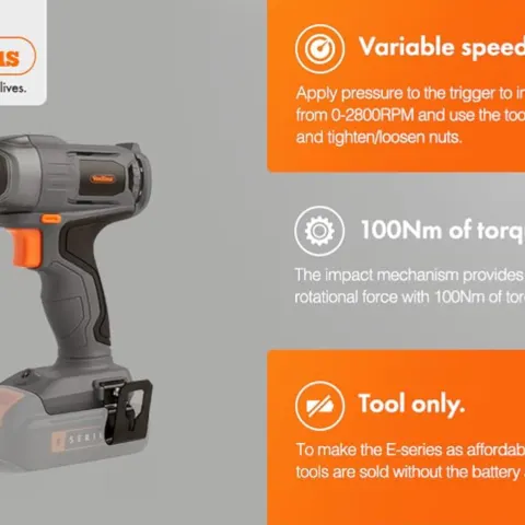 VonHaus E-Series 18V Cordless Impact Driver, NO Battery or Charger Included – Variable Speed