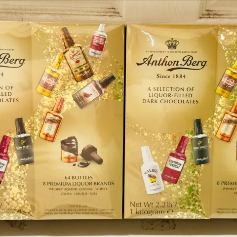 2 x Anthon Berg Chocolate Liqueurs 64 Bottles 1000g New Sealed BBE Feb 2025