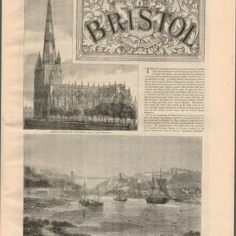 The City Of Bristol Sketches  Antique 1878 Newspaper