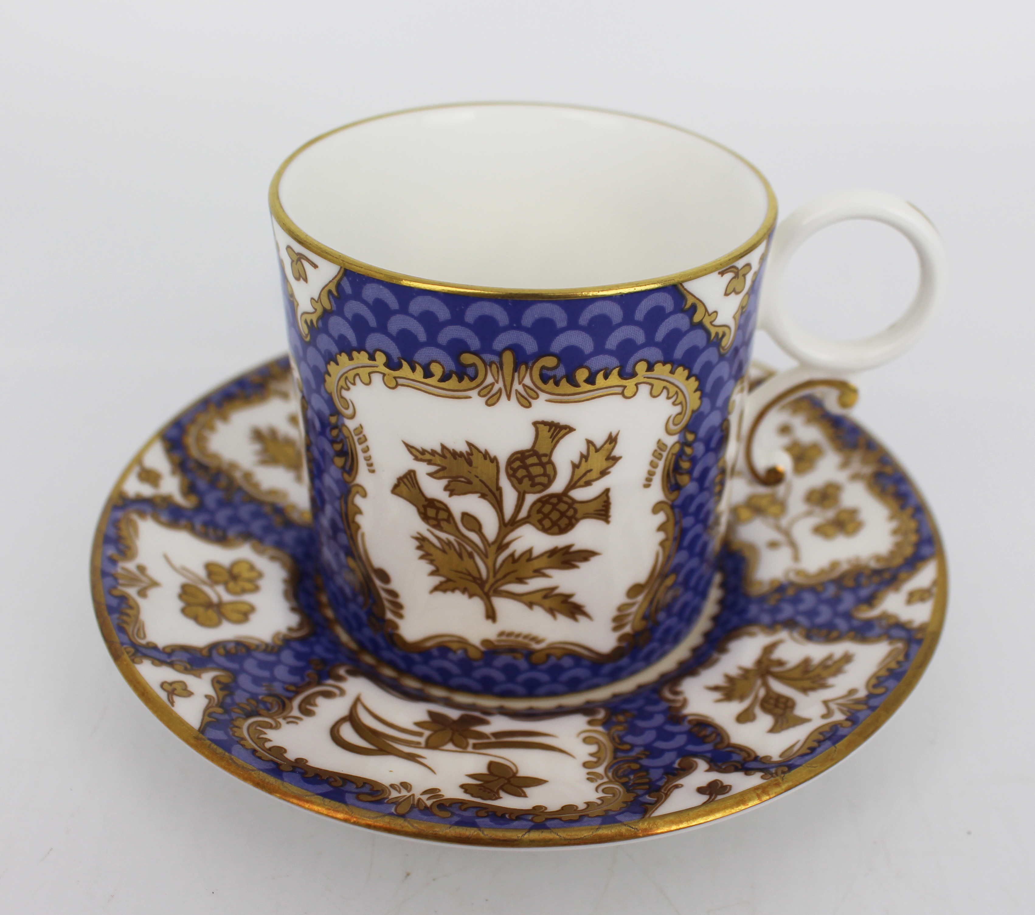 Royal Worcester George II Royal Collection Demitasse & Saucer