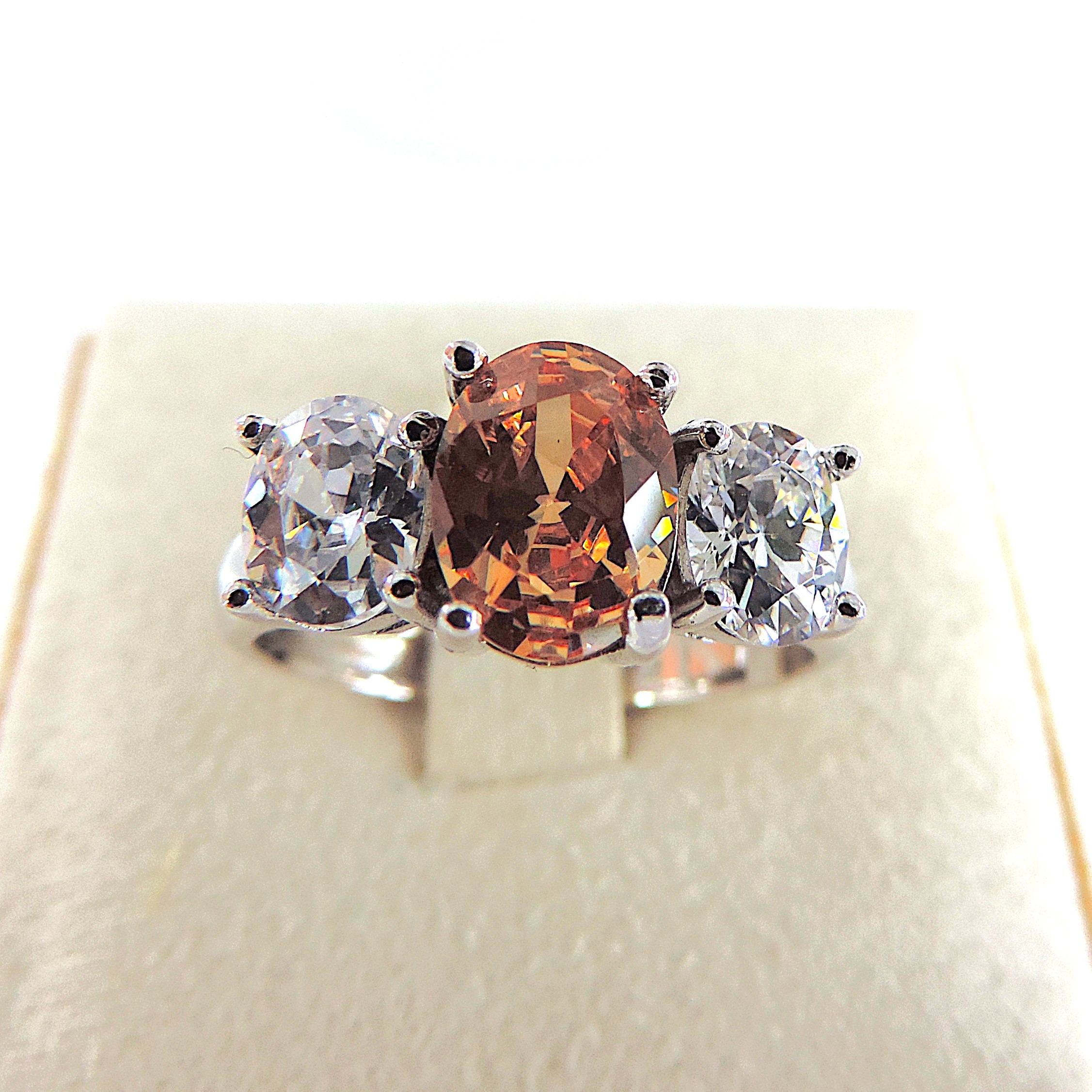 925 Silver 4 Carat CZ Gemstone Ring 'NEW'