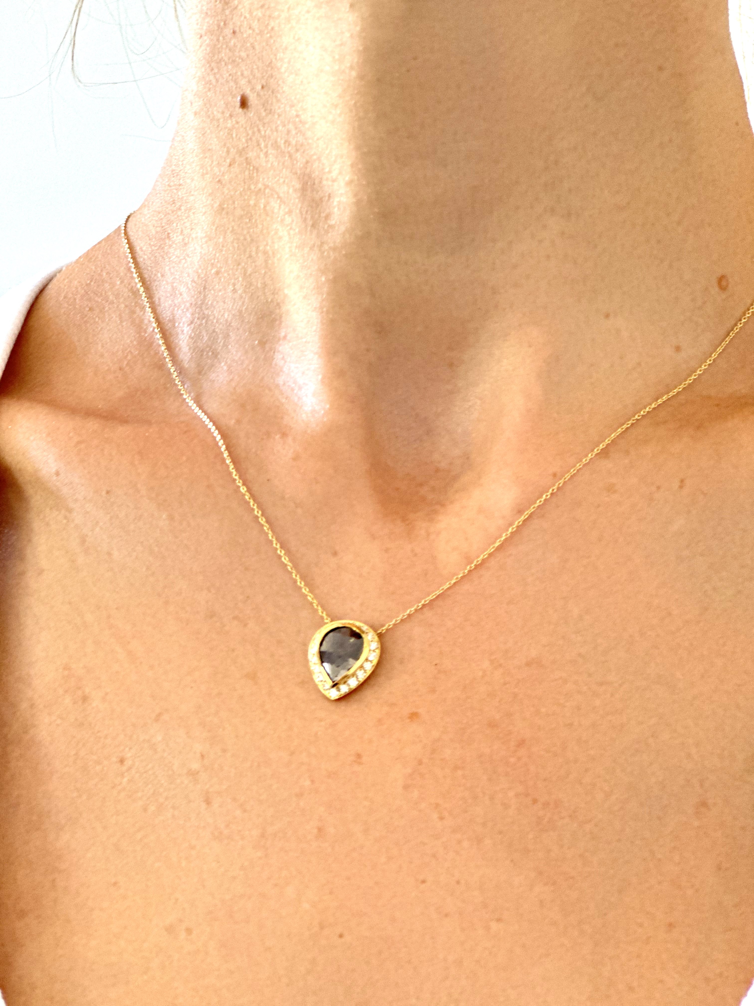 Natural Diamond 18K Yellow Gold Necklace