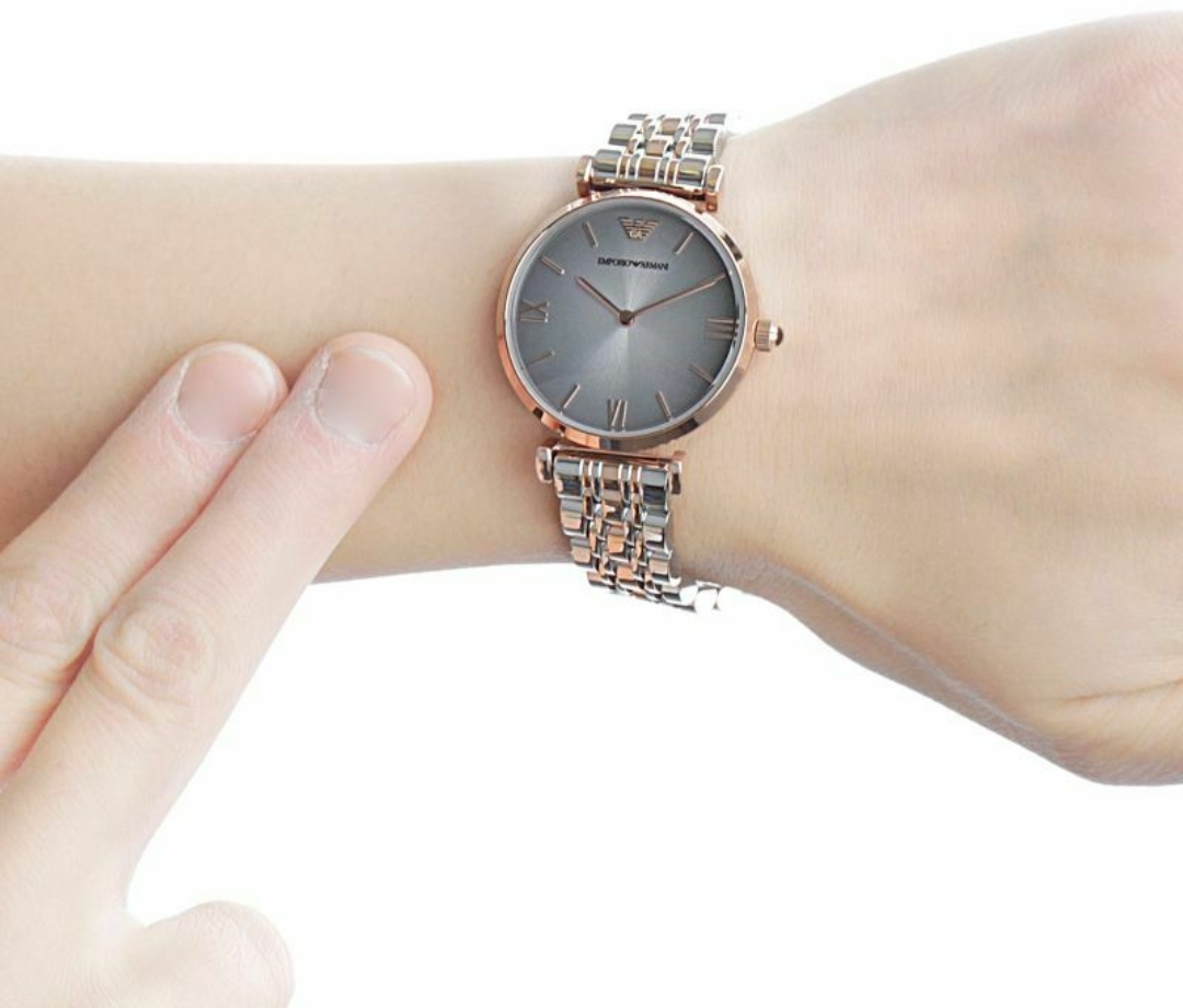 Emporio Armani AR1725 Ladies Gianni T-Bar Two Tone Bracelet Quartz Watch