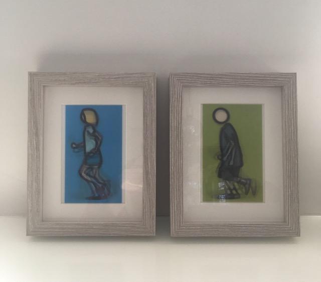 Julian Opie (1958-) Pair of 3D Lenticular Moving Image, In Colours ‘Paul Running’ & ‘Bibi Running’
