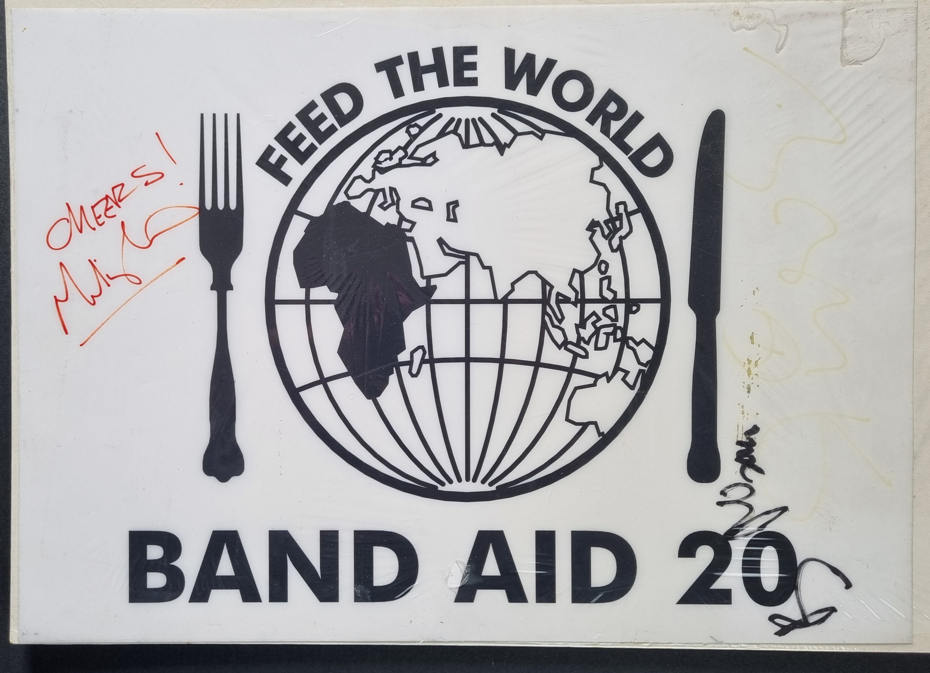 Midge Ure and Bob Geldof Signatures On Band Aid 20 Poster (Christie's)