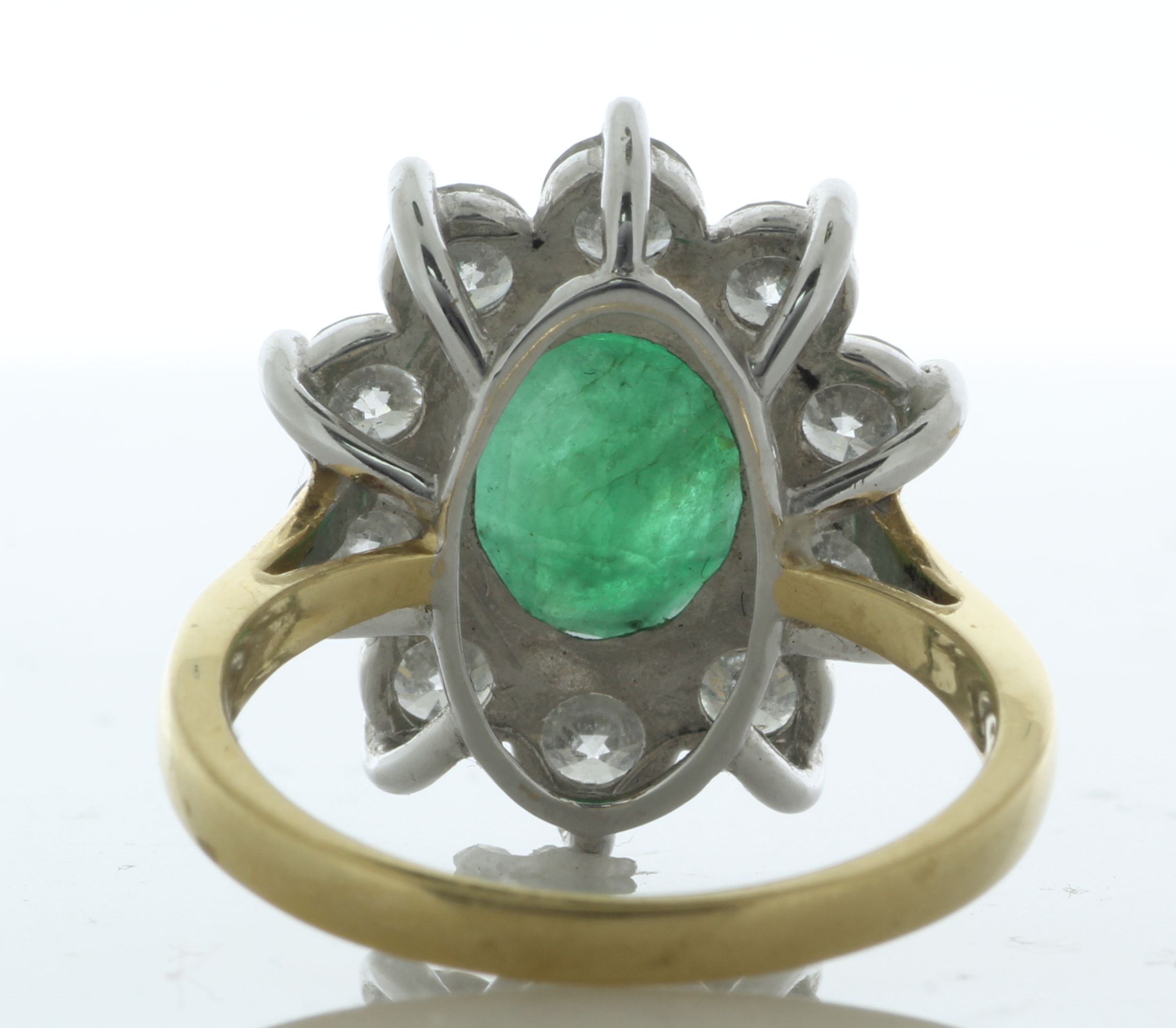 18ct Yellow Gold Diamond And Oval Emerald Ring (E4.00) 2.00 Carats
