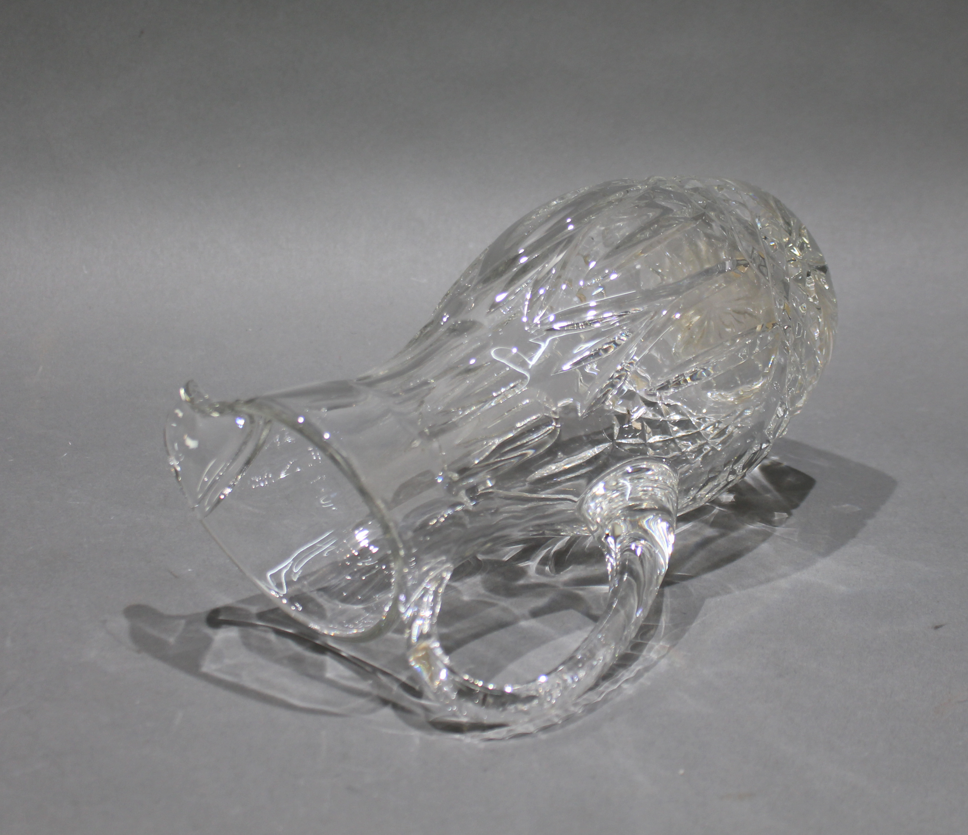Vintage Crystal Cut Glass Tall Jug
