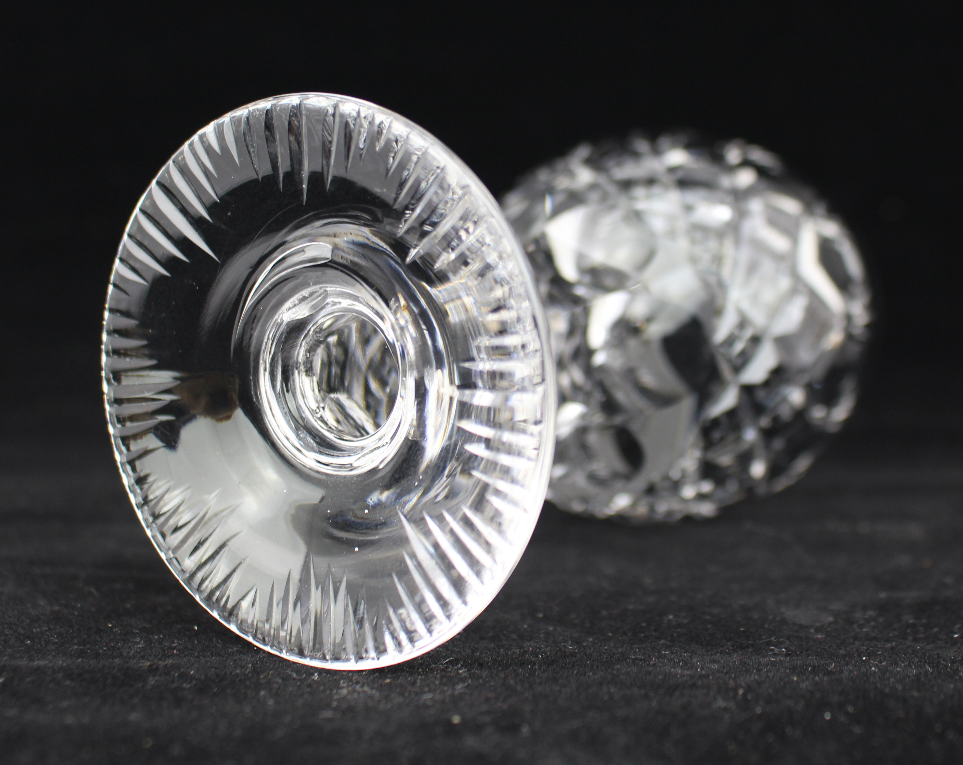 Set of 6 Vintage Fine Crystal Small Wine Glasses