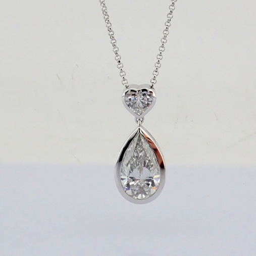 Pear Cut Lab-Grown Diamond Necklace - 3.48 Total Carat (IGI Certified)