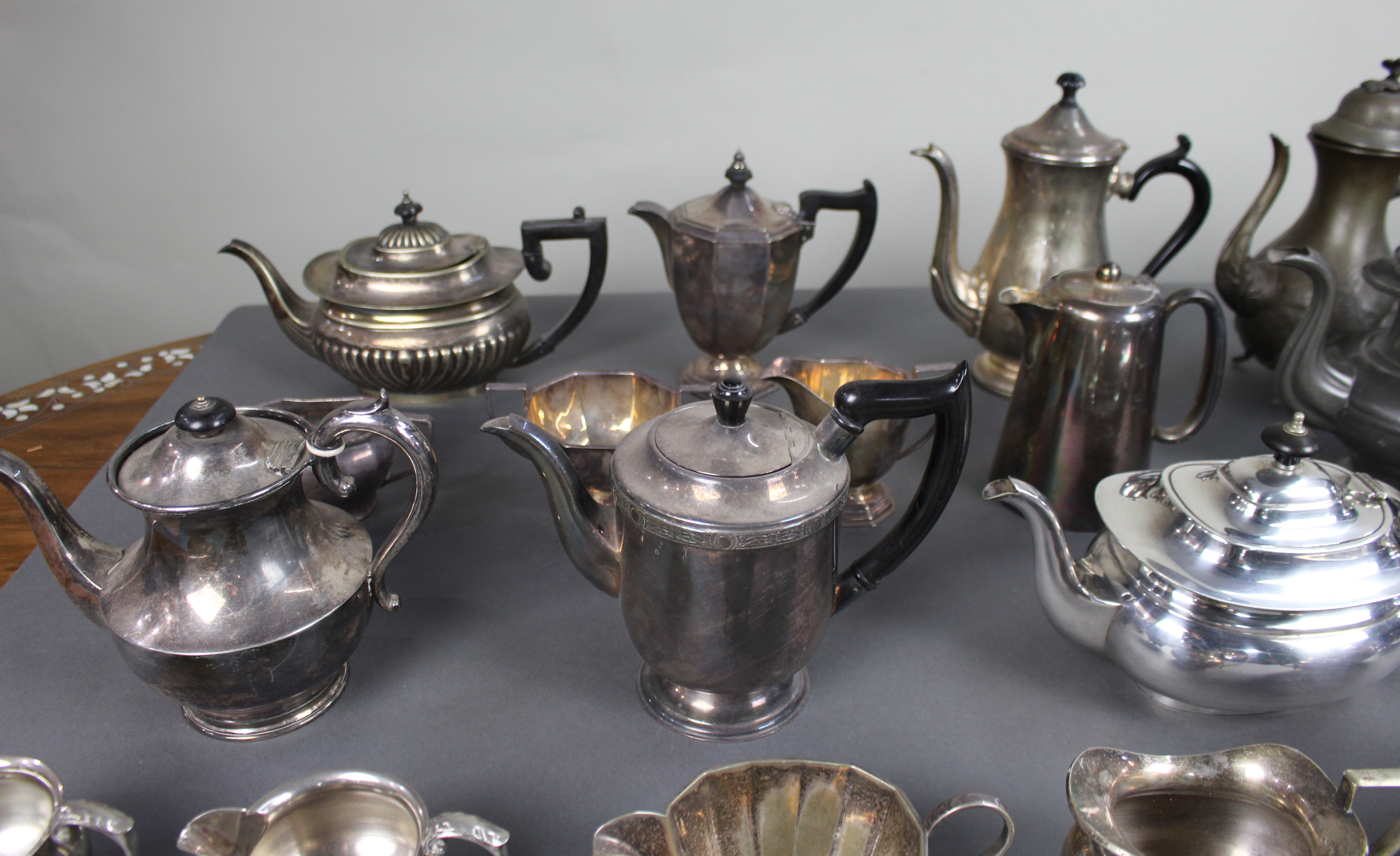 Collection of Antique & Vintage Silver Plated Tea & Coffee Ware Teapots