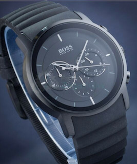 Hugo Boss 1512639 Men's All Black Rubber Strap Quartz Chronograph Watch