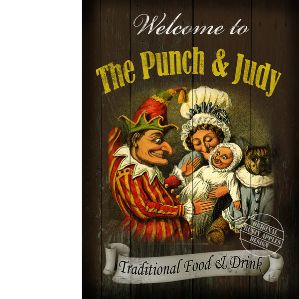 Vintage Style Reproduction Large Metal Pub Sign "The Punch & Judy"Vintage Style Reproduction Large