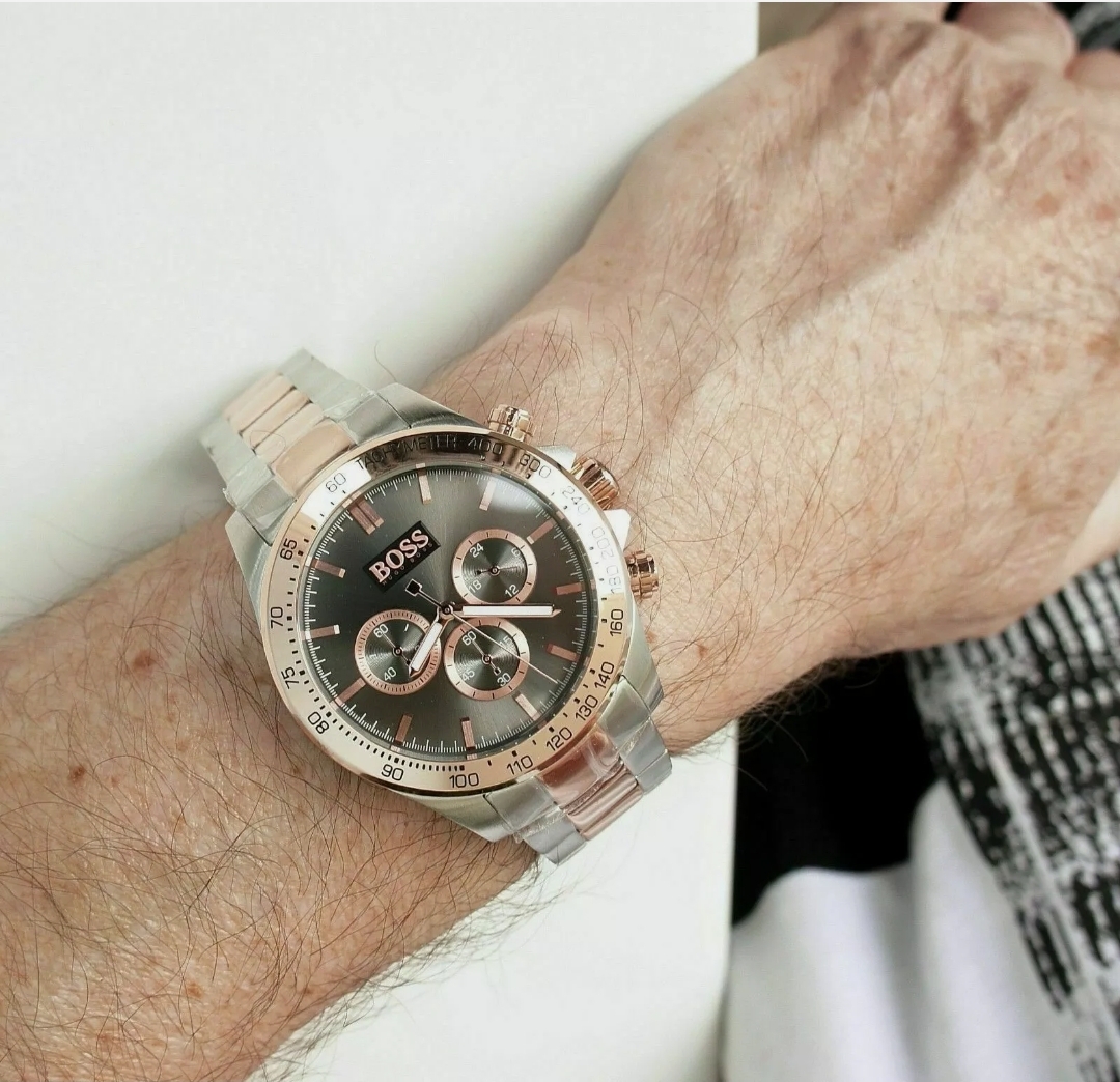 Hugo Boss 1513339 Men's Ikon Two Tone Rose Gold & Silver Chronograph Watch