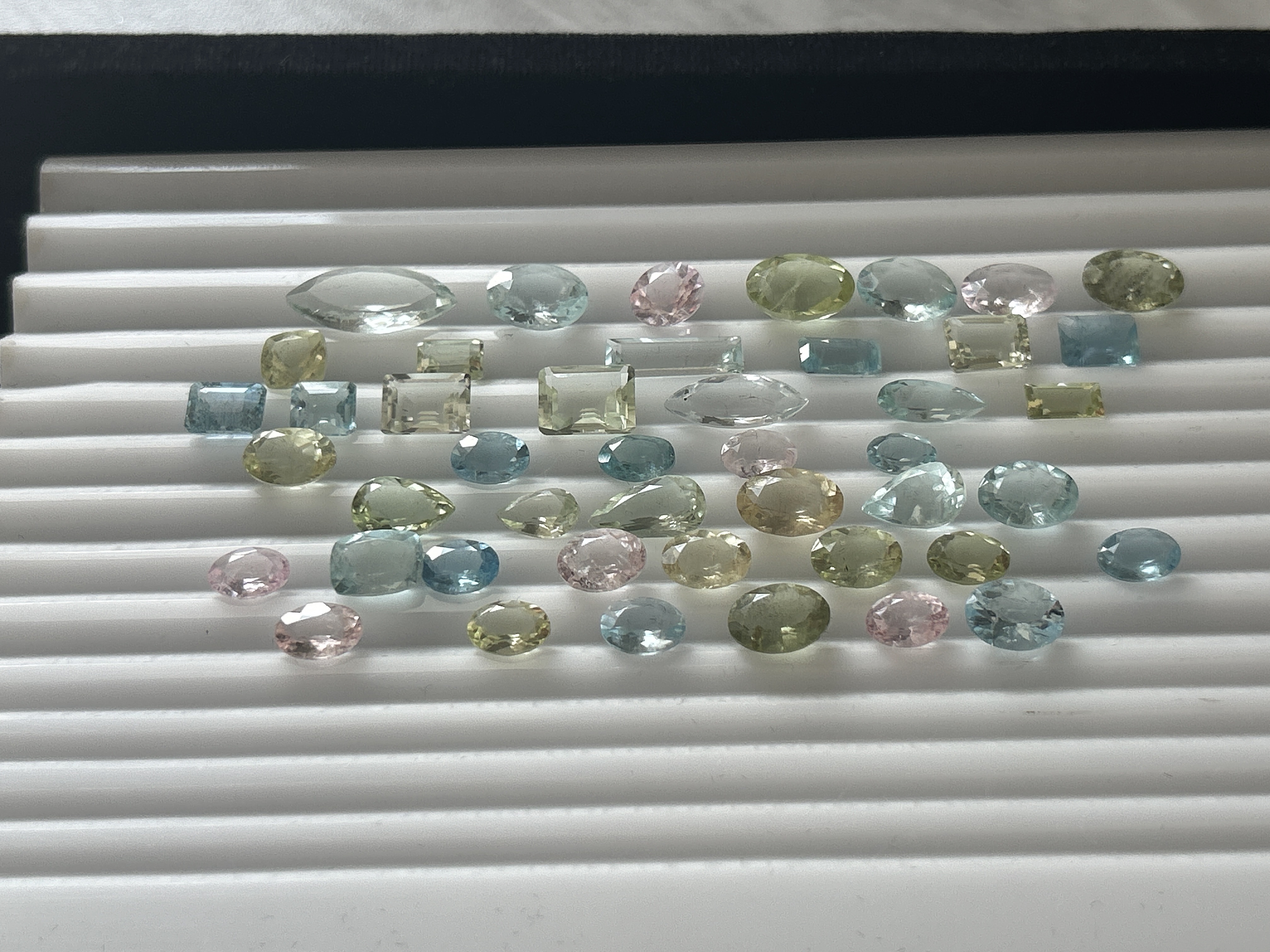 72.75ct Natural Blue and Green Aquamarine and Pink Morganite